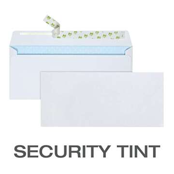 Quality Park #10 Security Envelopes, No Window, Redi-Strip Self Seal Envelopes, 24-lb White Wove, 4-1/8" x 9-1/2", 100 per Box (QUA69117)