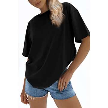 ATHMILE Womens Oversized T Shirts Loose Fit Crewneck Short Sleeve Tops Summer Casual Blouse 2025 Y2K...
