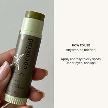 Cocokind Mymatcha All-Over Moisture Stick, Lip Balm and Eye Cream for Dry Skin 0.5 Oz