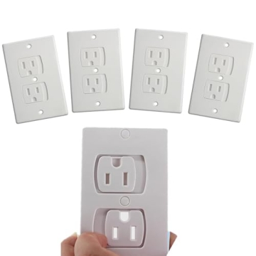 Self Closing Outlet Cover 4-Pack - Baby and Child Safety Wall Socket Plug Plate