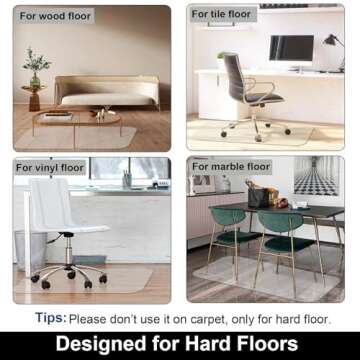 AiBOB 36 X 48 Inch Chair Mat for Hardwood and Tile Floors, Easy Glide Protection