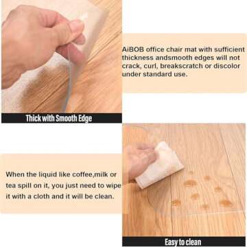 AiBOB Chair Mat for Hardwood Floors - 36x48 Size