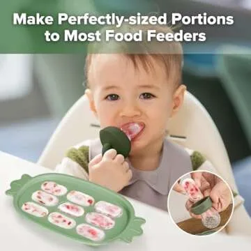 Haakaa Baby Popsicle Mold - Baby Food Maker & Breastmilk Teething Freezer Tray - BPA Free Silicone-G...