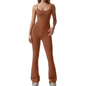 QINSEN Sexy Jumpsuit for Women with Spaghetti Straps and Flare Pants