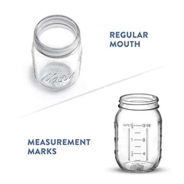 Paksh Novelty Mason Jars with Lids & Sealer - 5 Pack 16 Oz Regular Mouth Glass Canning Jars - Food Storage Container - Airtight Container for Pickling, Candles, Overnight Oats, Fruit Preserves