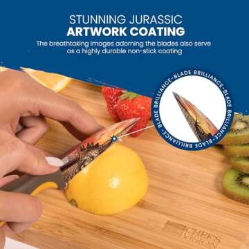 CHEF'S VISION Jurassic Knife Set - 6-Piece Stainless Steel Cutting Knives Set for Kitchen - Stunning...