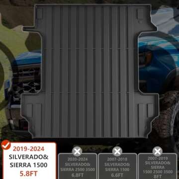 Custom Fit PARTZER Truck Bed Mat 2019-2025 Chevy Silverado