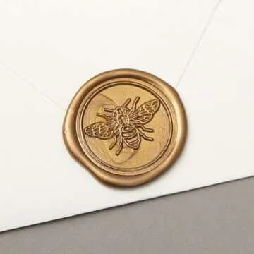 UNIQOOO Little Bee Wax Seal Stamp-Sealing Wax Stamp Great for Embellishment of Envelopes, Wedding Invitations, Wine Packages, Snail Mails, Gift Idea for Bee Collectors