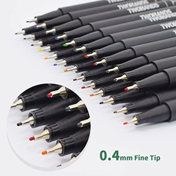 YISAN Colored Fine Tip Pens - 24 Vibrant Colors