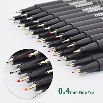 YISAN Colored Fine Tip Pens - 24 Vibrant Colors