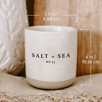 Ocean Scented Candle with Stone Jar | 12oz | Long Burn Time