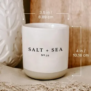 Ocean Scented Candle with Stone Jar | 12oz | Long Burn Time