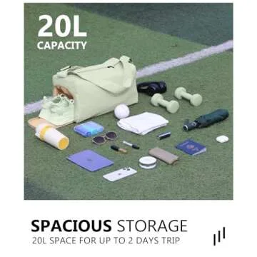 Small Gym Bag for Women with Shoes Compartment, Stylish Duffle Travel Bag for Plane, Lightweight Duffle Bag for Women & Men, Sport Gym Tote Bag with Wet Pocket for Yoga, Pilates, Swimming