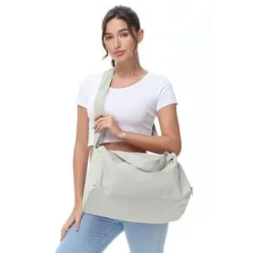 Small Gym Bag for Women with Shoes Compartment, Stylish Duffle Travel Bag for Plane, Lightweight Duffle Bag for Women & Men, Sport Gym Tote Bag with Wet Pocket for Yoga, Pilates, Swimming