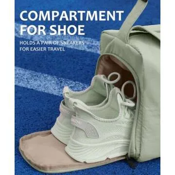 Small Gym Bag for Women with Shoes Compartment, Stylish Duffle Travel Bag for Plane, Lightweight Duffle Bag for Women & Men, Sport Gym Tote Bag with Wet Pocket for Yoga, Pilates, Swimming