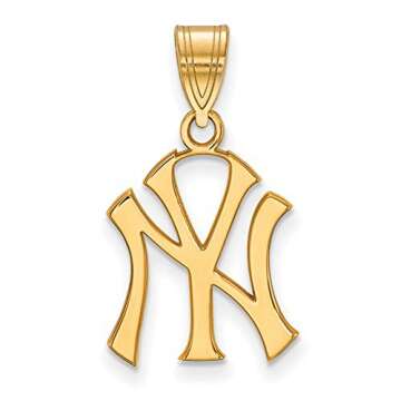 New York Yankees "NY" Logo Medium Pendant (Gold Plated Sterling Silver)