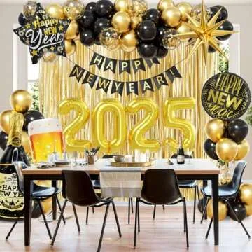 Happy New Year Decorations for 2025 Party Supplies