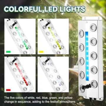 Mxmoonant Ultrasonic 10 Head Mist Maker with LED Lights