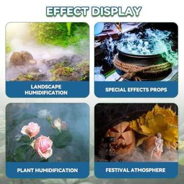 Mxmoonant Ultrasonic Mist Maker 10 Head with LED Lights, 9000ml/H Pond Fogger 400W Power Supply with Float for Pond Aquarium Rockery DIY Humidifier