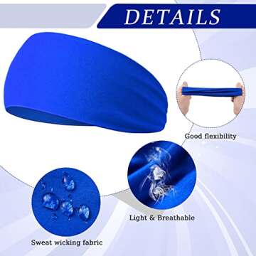 Sratte 10 Pieces Boys Headbands, 16 inch Elastic Athletic Sweatbands, Soft Wicking Headband for Boys Sports Kids, Hair Band Hair Accessories, 5 Colors (Classic Style)