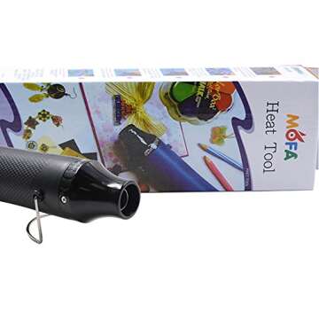Heat Gun,mofa Hot Air Gun Tools Shrink Gun with Stand For DIY Embossing And Drying Paint Multi-Purpose Electric Heating Nozzle 300W 110V (Black,Black)