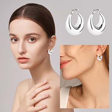Gold Chunky Hoop Earrings Set - Stylish and Hypoallergenic