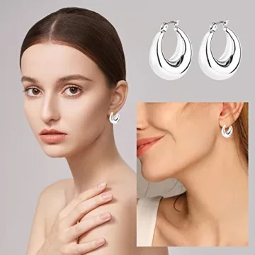 Gold Chunky Hoop Earrings Set - Stylish and Hypoallergenic