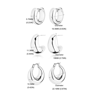 Gold Chunky Hoop Earrings Set - Stylish and Hypoallergenic