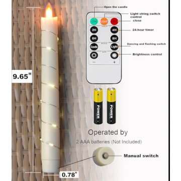 Starlight String Flameless Candle Set with Remote Control