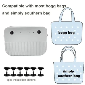 Bogg Bag Accessories Set Silicone Phone Holder Charms Grey