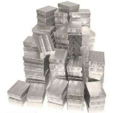 100 pcs Silver Cotton Filled Jewelry Display Gift Boxes( 2" Length x 1 1/2" Width x 1/2" Height )