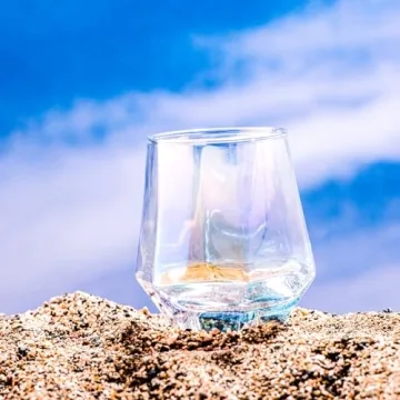 Premium BACLIFE Diamond Shaped Wine Glasses Set of 6