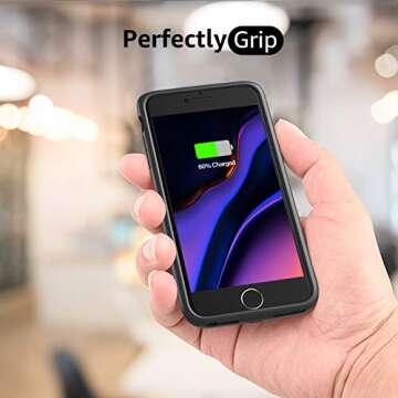 Lonlif Battery Case for iPhone 7 8 6S 6 SE 2020(2nd Generation), 3200mAh Portable Charging Case Protective Slim Extended Battery Pack Charger Case (Black)