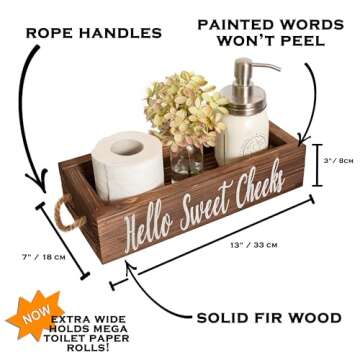 Bathroom Decor Box, One Box with Print on 2 Sides Farmhouse Bathroom Decor Nice Bathroom Box Toilet ...