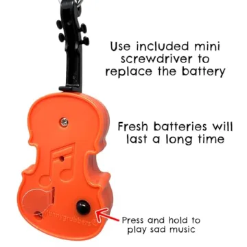 Playable Tiny Violin Keychain with Sad Music - Meme Gift