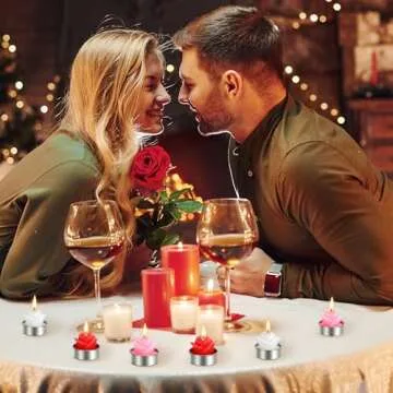 Shupakul 6 Pcs Valentine's Day Rose Tealight Candles-Handmade Unscented Rose Shaped Flower Candles-Mini Artificial Flower Tealight Candles for Valentine Party Wedding Gift Home Decor