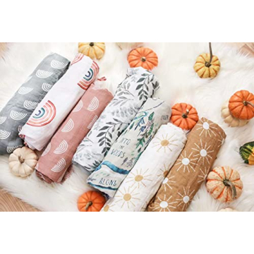 Organic Rainbow Baby Milestone Blanket for Newborn Photos