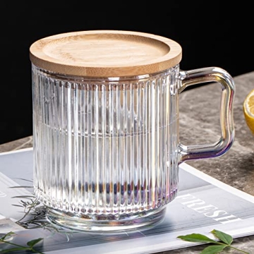 Leadiy Iridescent Glass Coffee Mug - Stylish & Functional
