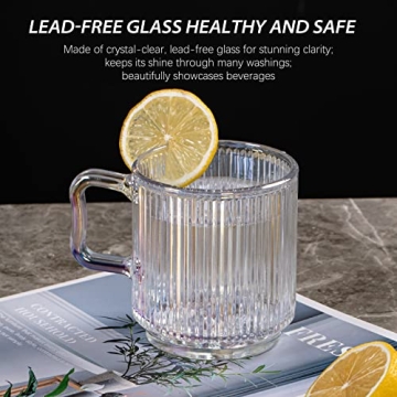 Leadiy Iridescent Glass Coffee Mug - Stylish & Functional
