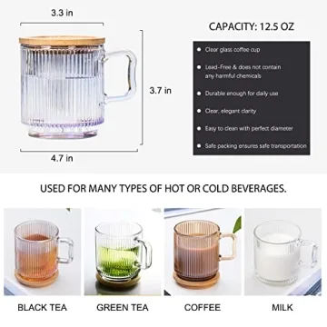 Leadiy Iridescent Glass Coffee Mug - Stylish & Functional