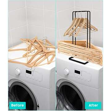 YGKATING Hanger Storage Stacker Stand, Holds Up 110 Wire Clothes Hangers for Laundry Room Closet Spa...