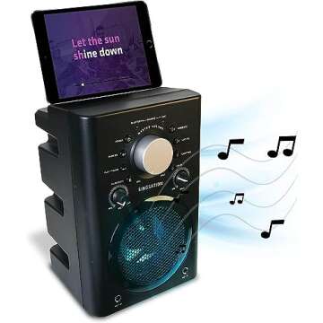 Singsation Karaoke Machine - Full Karaoke System for Adults or Kids, with Wireless Bluetooth Speaker and Microphone. Works with All Karaoke Apps via Smartphone or Tablet