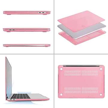MOSISO Compatible with MacBook Pro 13 inch Case M2 2025, 2024, 2023, 2022-2016 A2338 M1 A2251 A2289 A2159 A1989 A1708 A1706, Plastic Hard Shell&Keyboard Cover&Screen Film&Storage Bag, Pink