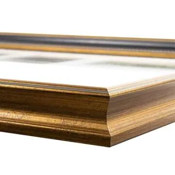 Space Art Deco, 16x20 Picture Frame without Mat for 16x20 Poster/Photo/Print, Shatter-Resistant Real Glass Wall Mounting Display (Black and Ornate Gold Design, 1-Pack)