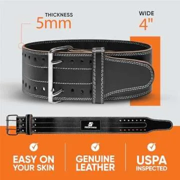 ProFitness Leather Weightlifting Belt for Strength Training