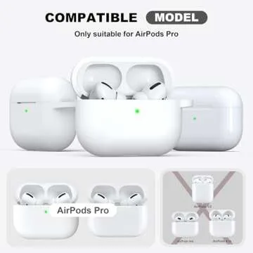R-fun for AirPods Pro 2nd/1st Generation Case with Cleaner Kit,Soft Silicone Protective Case Cover for Apple AirPod Pro 2/1 for Women Men,AirPods Pro Case Accessories with Keychain,White