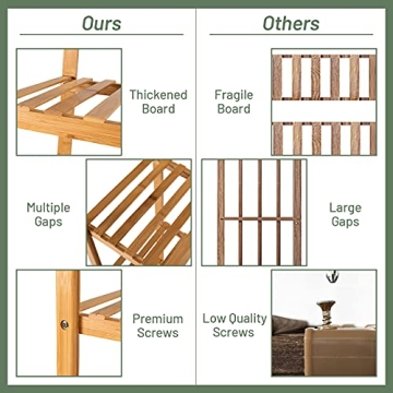 COSTWAY 5-Tier Bamboo Plant Stand Indoor Outdoor Shelf
