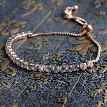 ASHMITA Luxury Adjustable Rose Gold Bracelet for Women