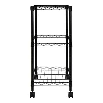 Oceanstar Portable 2-Tier Metal Rolling File Cart, Black