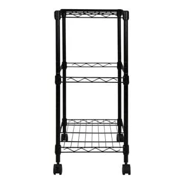 Oceanstar Portable 2-Tier Metal Rolling File Cart, Black